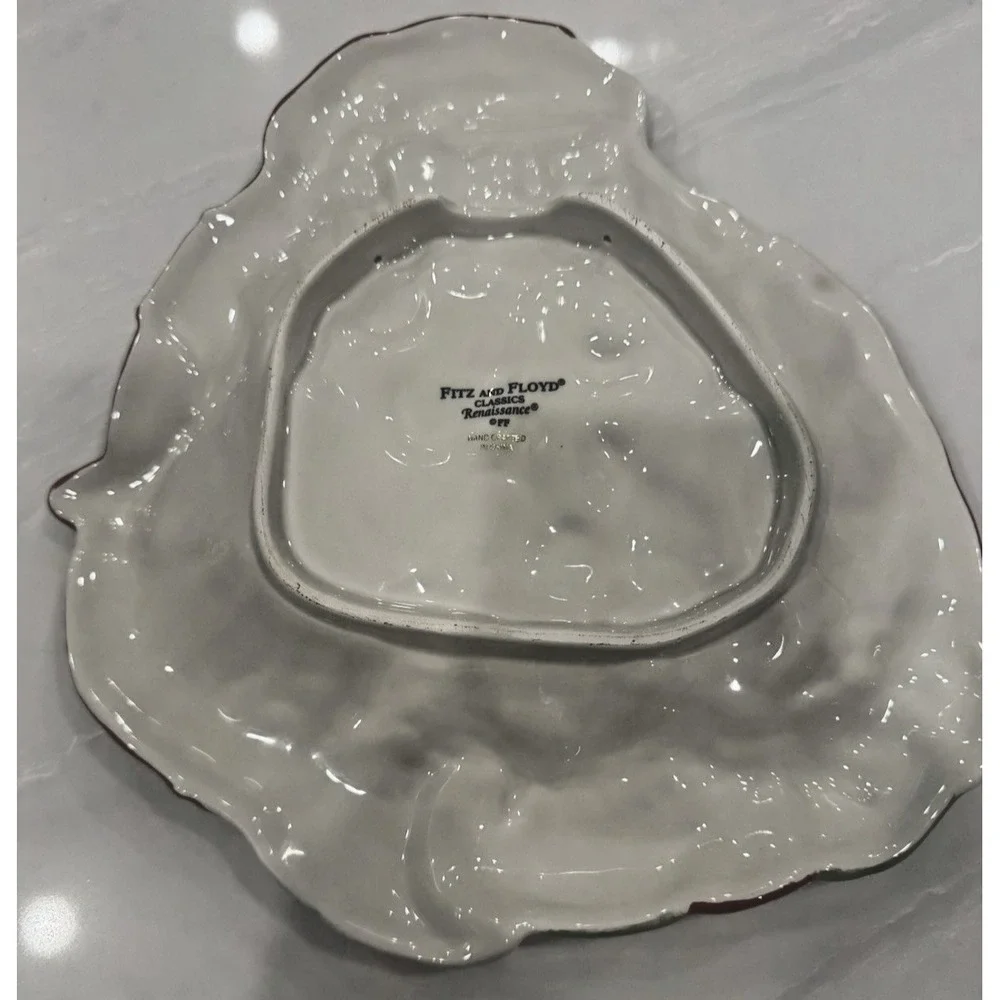 Fitz Floyd Santa Claus Renaissance Cookie Plate Christmas Serving Dish Vtg
